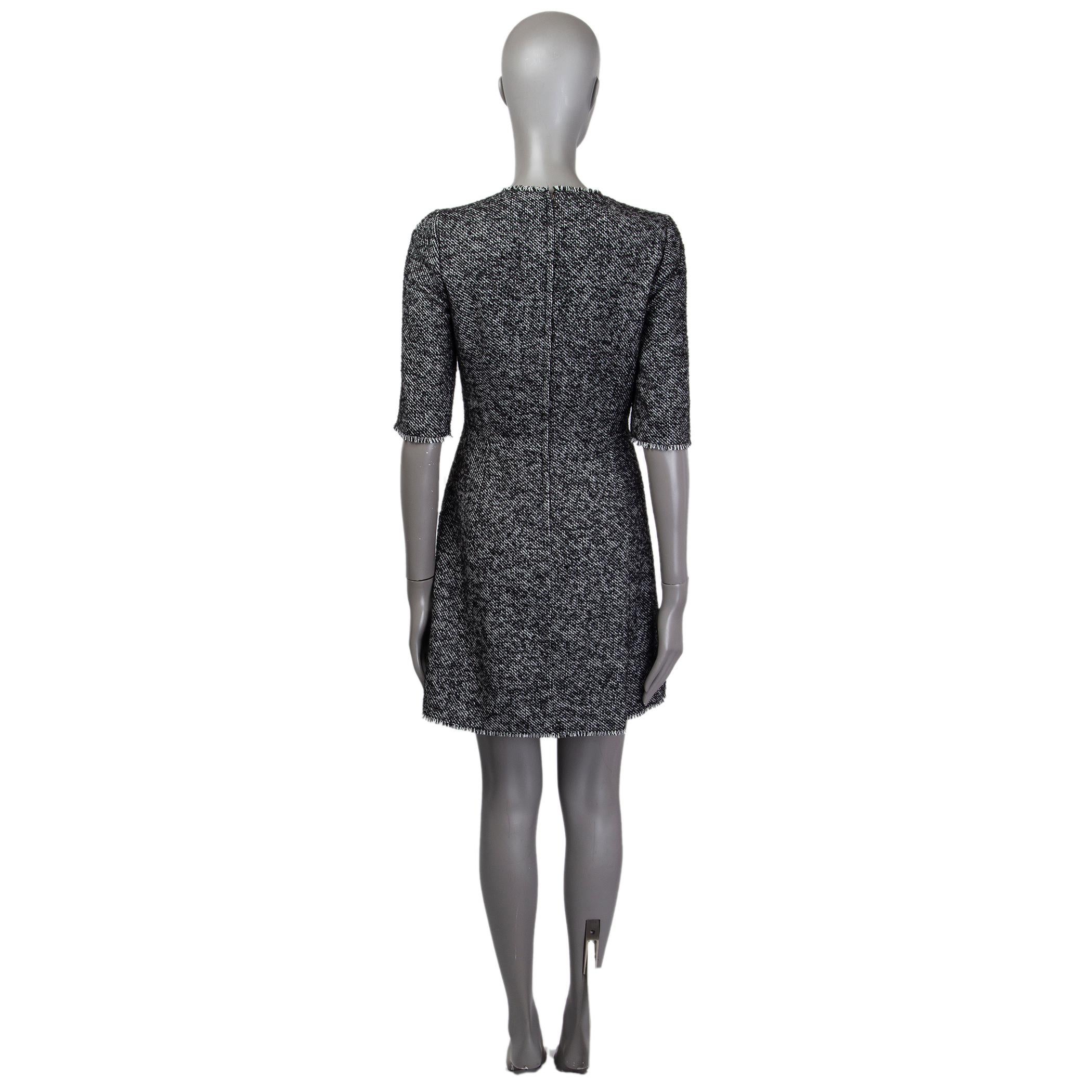 DOLCE and GABBANA black and white TWEED Double Breasted Dress 42 For ...