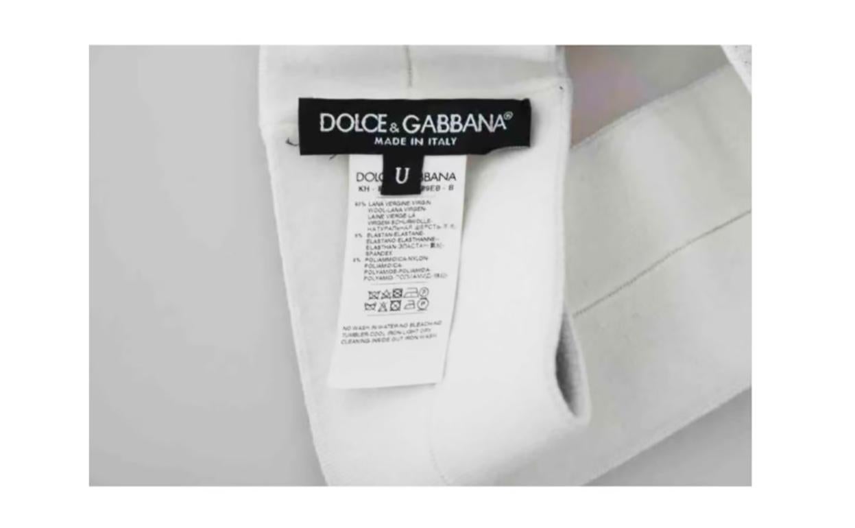 Gray Dolce & Gabbana Black White Wool DG Millennials Headband Bandeau Sportswear