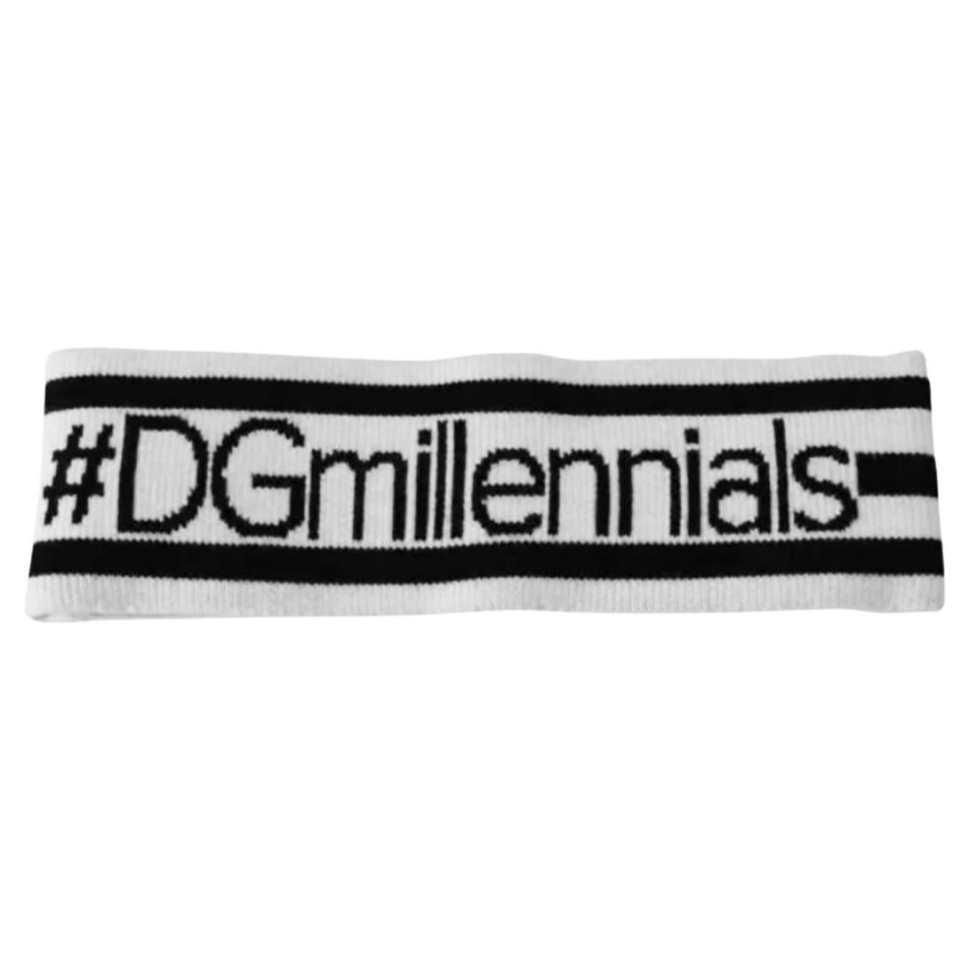 Dolce & Gabbana Black White Wool DG Millennials Headband Bandeau Sportswear