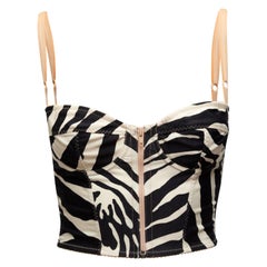 Dolce & Gabbana Black & White Zebra Bustier Overlay Top