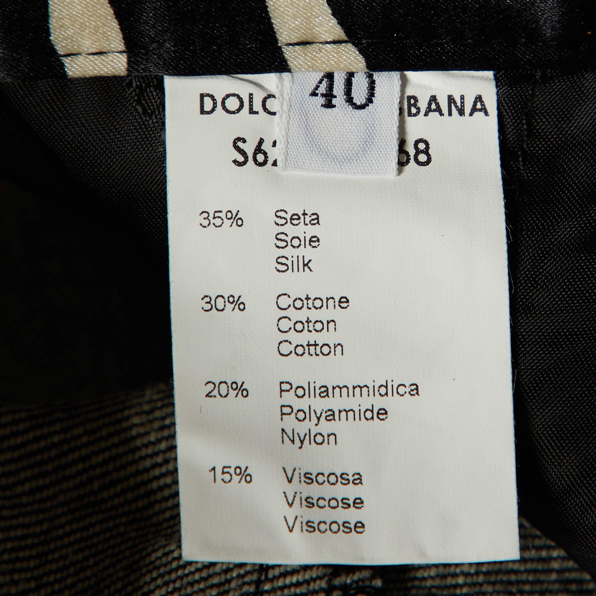 Dolce & Gabbana Black & White Zebra Printed Silk Satin Coat & Pants L/S 2