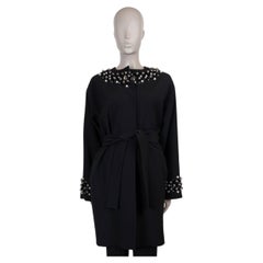 DOLCE & GABBANA black wool 2007 CRYSTAL & BEADS Coat Jacket 42 M