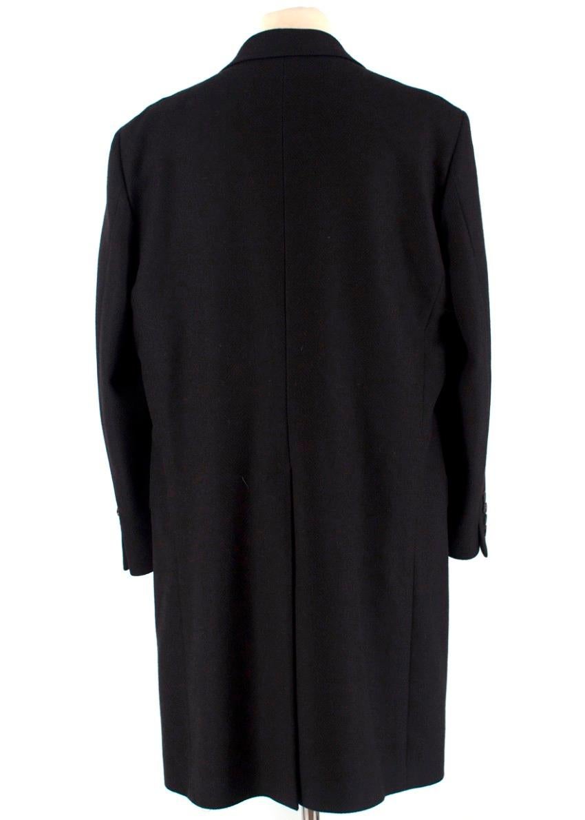 Dolce & Gabbana Black Wool and Cashmere Coat XXXL In Excellent Condition In London, GB