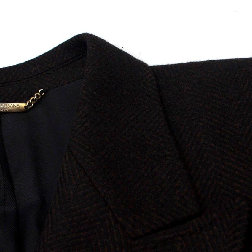 Dolce & Gabbana Black Wool and Cashmere Coat XXXL 5