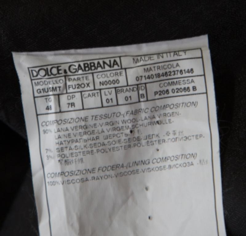 Dolce & Gabbana Chaleco a medida de lana y seda negro M Negro en venta