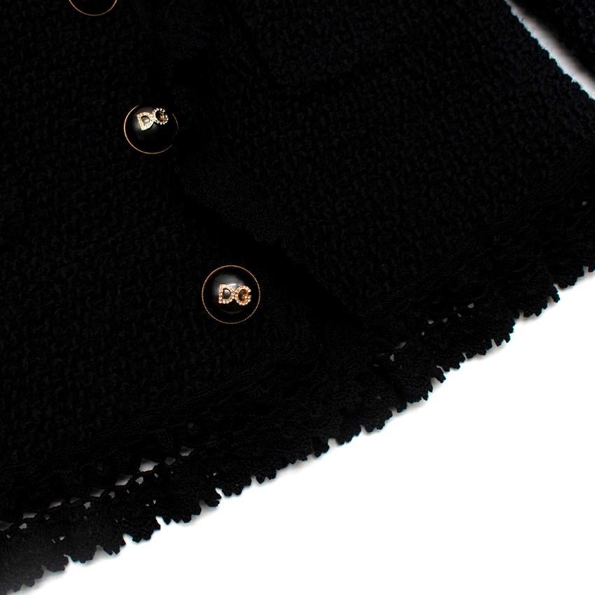 Dolce & Gabbana Black Wool-blend Boucle Jacket For Sale 1