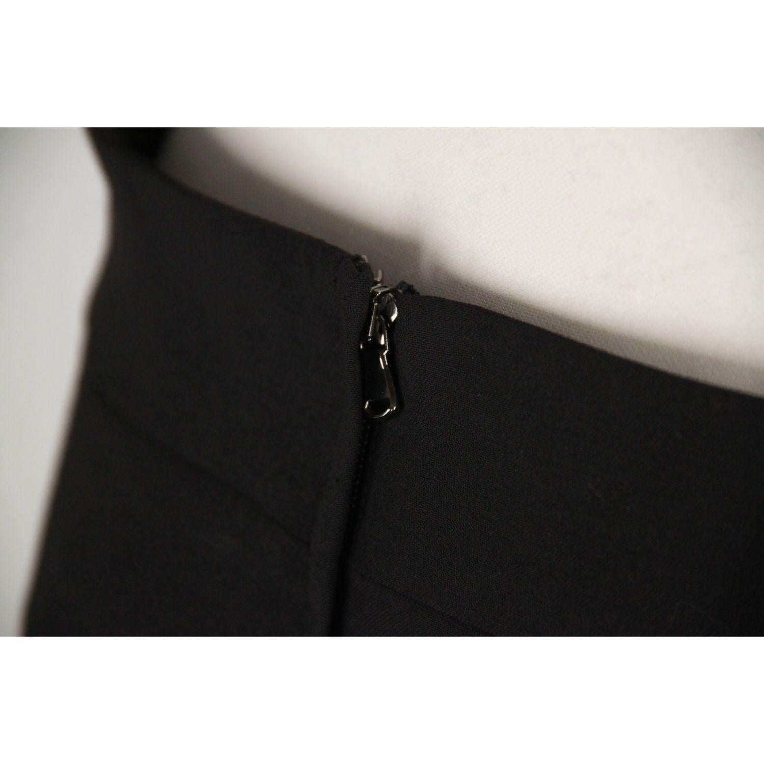 Dolce & Gabbana Black Wool Blend Buttoned Mini Skirt Size 40 2