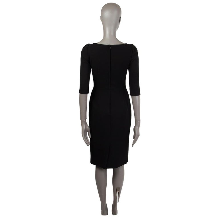 DOLCE and GABBANA black wool blend Sheath Dress S For Sale at 1stDibs