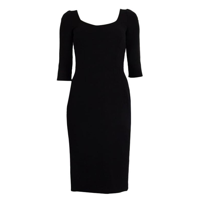 DOLCE & GABBANA black wool blend Sheath Dress S