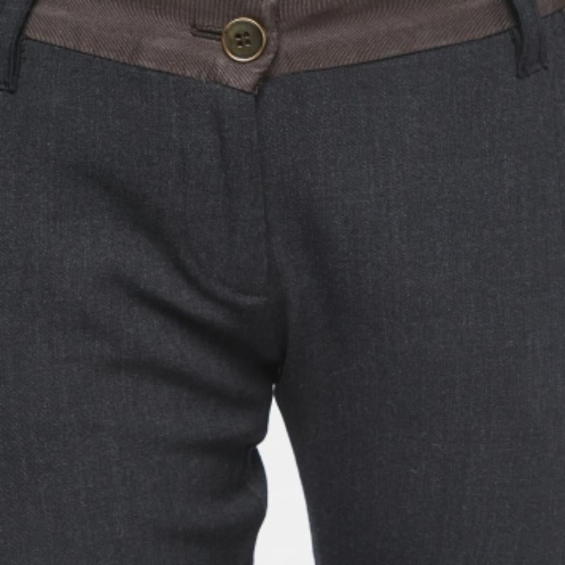 Dolce & Gabbana Black Wool Blend Trousers S In Fair Condition For Sale In Dubai, Al Qouz 2