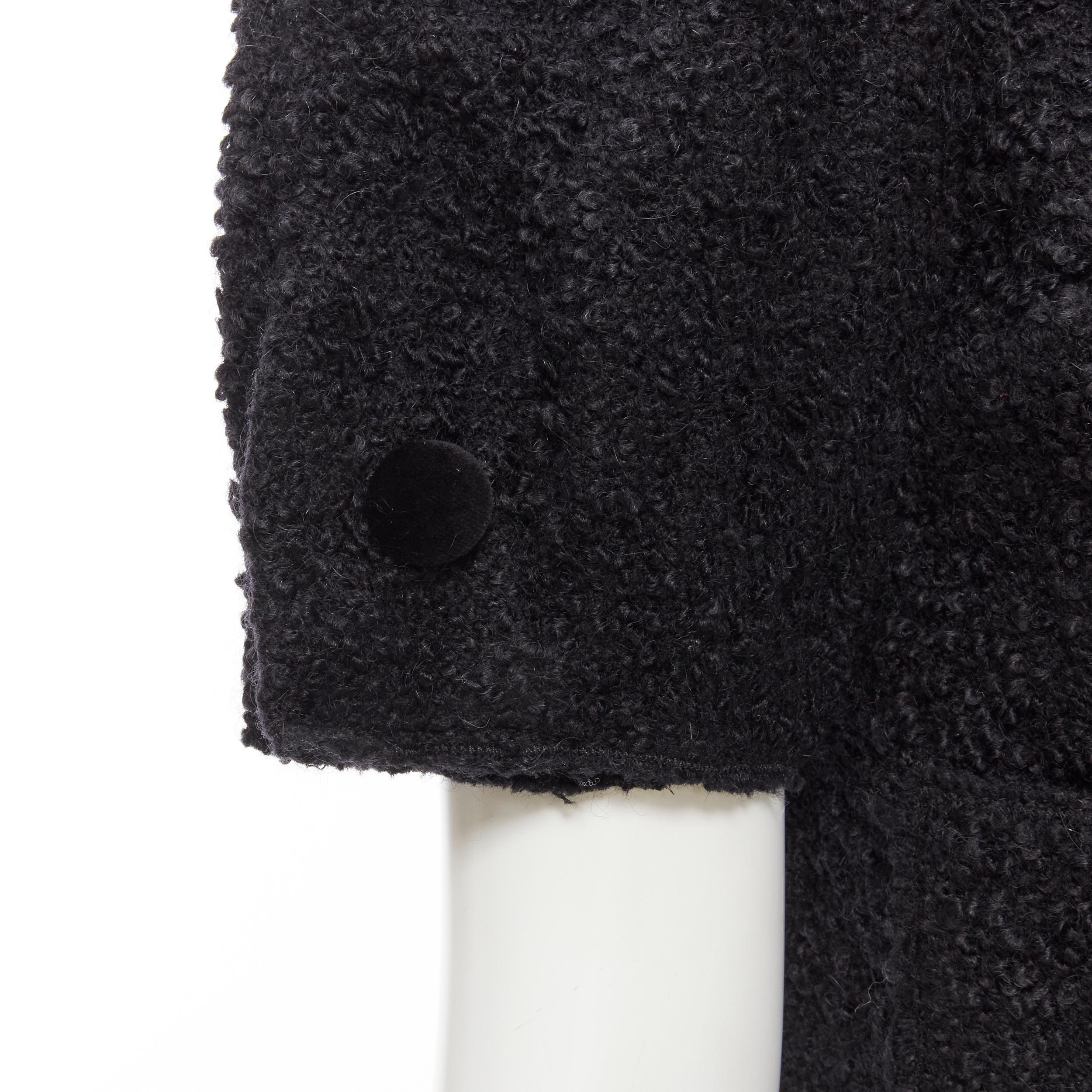 DOLCE GABBANA black wool boucle tweed puff sleeve short jacket IT36 XS 5