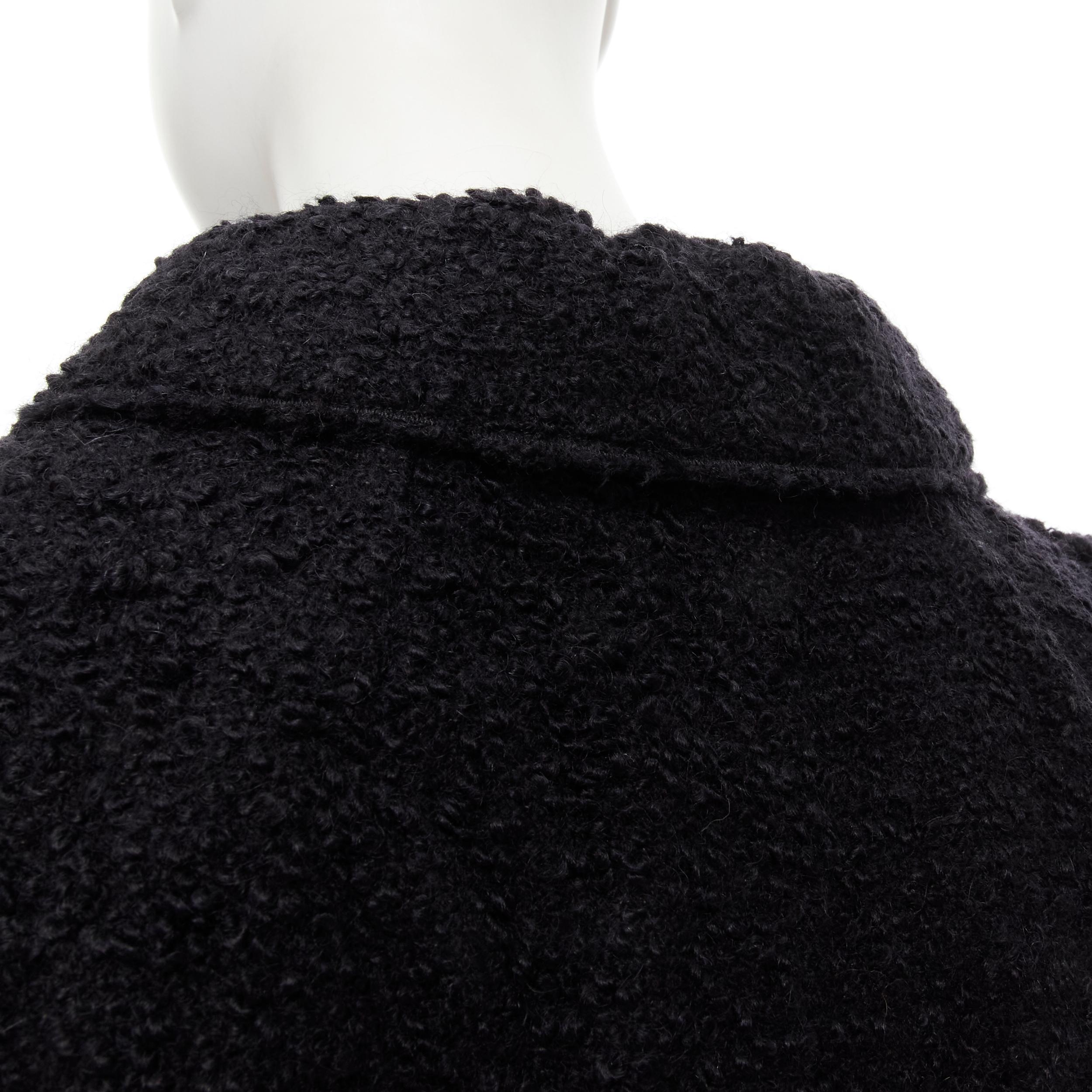 DOLCE GABBANA black wool boucle tweed puff sleeve short jacket IT36 XS 3