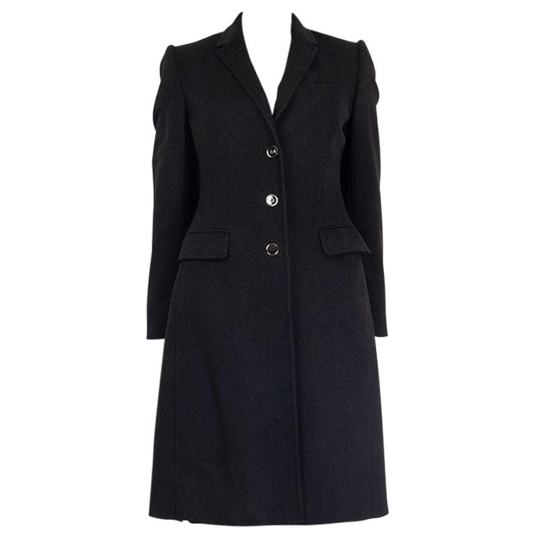 DOLCE and GABBANA black wool and cashmere Classic Coat Jacket 40 S 
