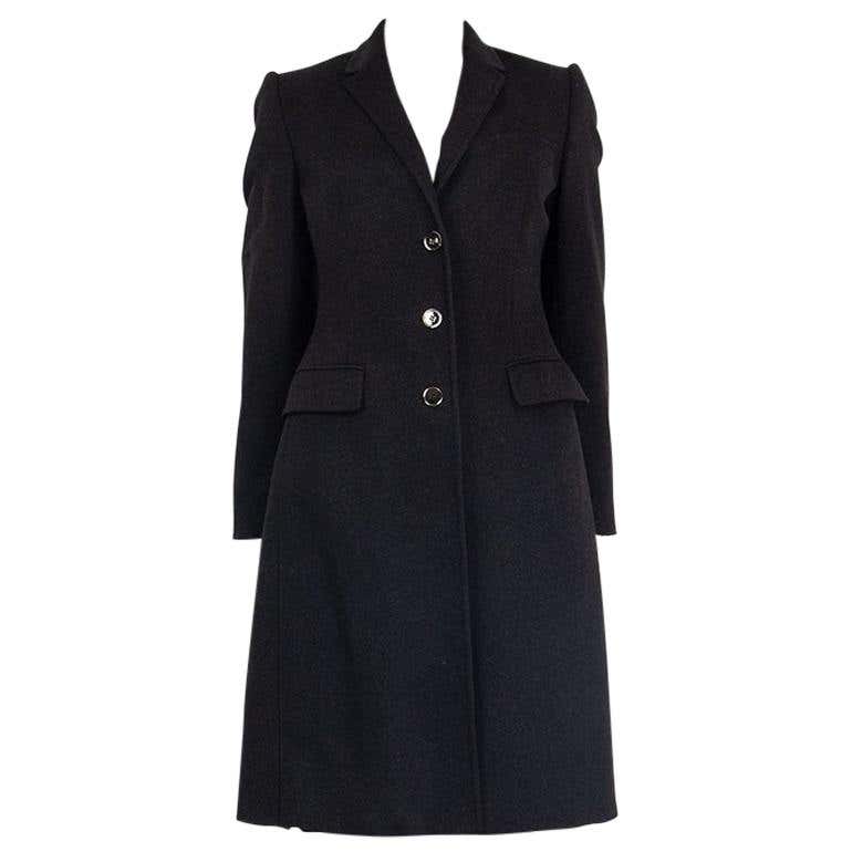 DOLCE and GABBANA black wool and cashmere Classic Coat Jacket 40 S at ...