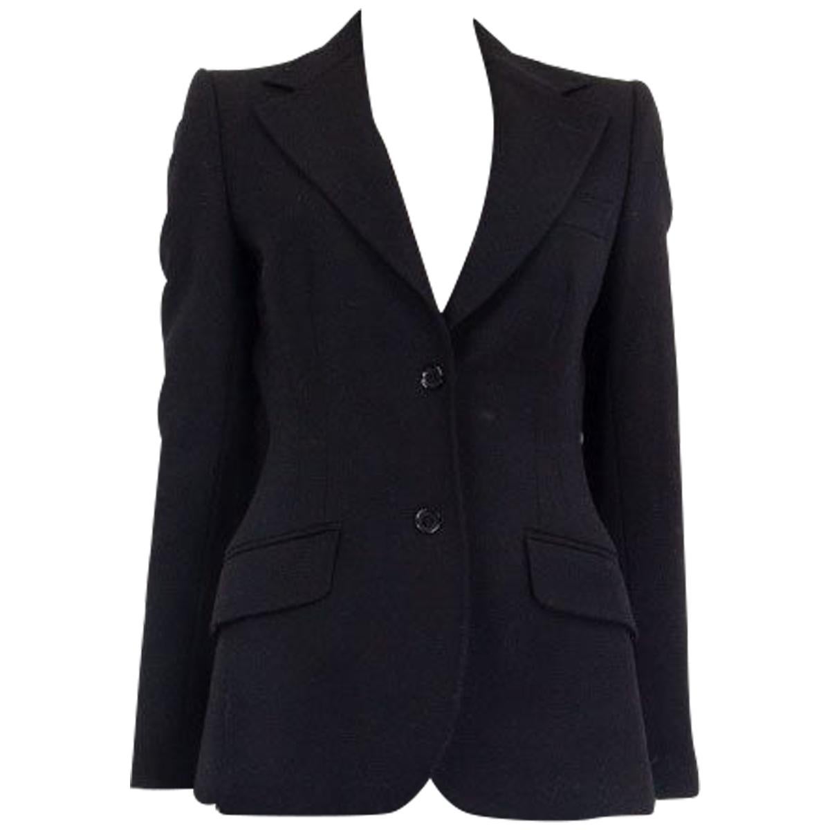DOLCE & GABBANA black wool Classic Blazer Jacket 42 M