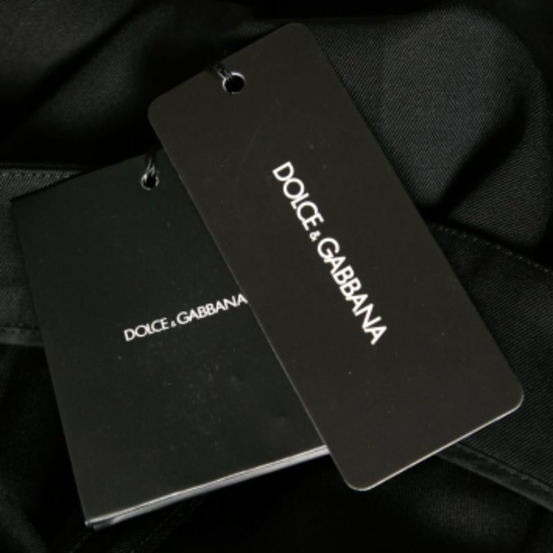 Dolce & Gabbana Schwarze Hose mit Kontrastbesatz aus Wolle M Damen im Angebot