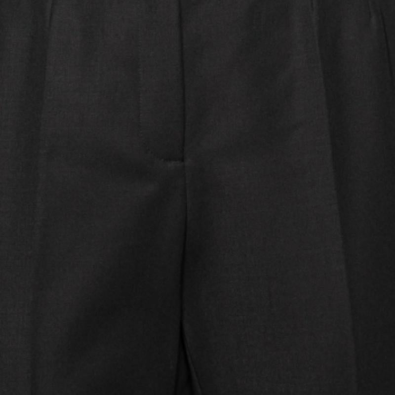 Dolce & Gabbana Schwarze Hose mit Kontrastbesatz aus Wolle M im Angebot 2