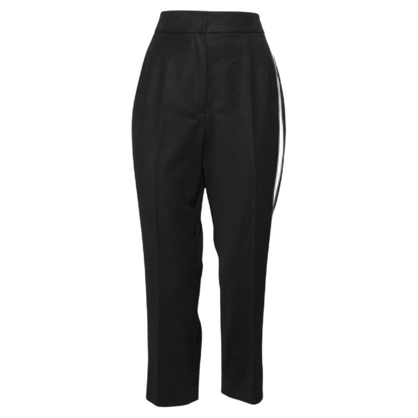 Dolce & Gabbana Schwarze Hose mit Kontrastbesatz aus Wolle M