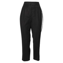 Dolce & Gabbana Schwarze Hose mit Kontrastbesatz aus Wolle M