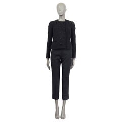 DOLCE & GABBANA black wool DOUBLE BREASTED TWEED Jacket 38 XS