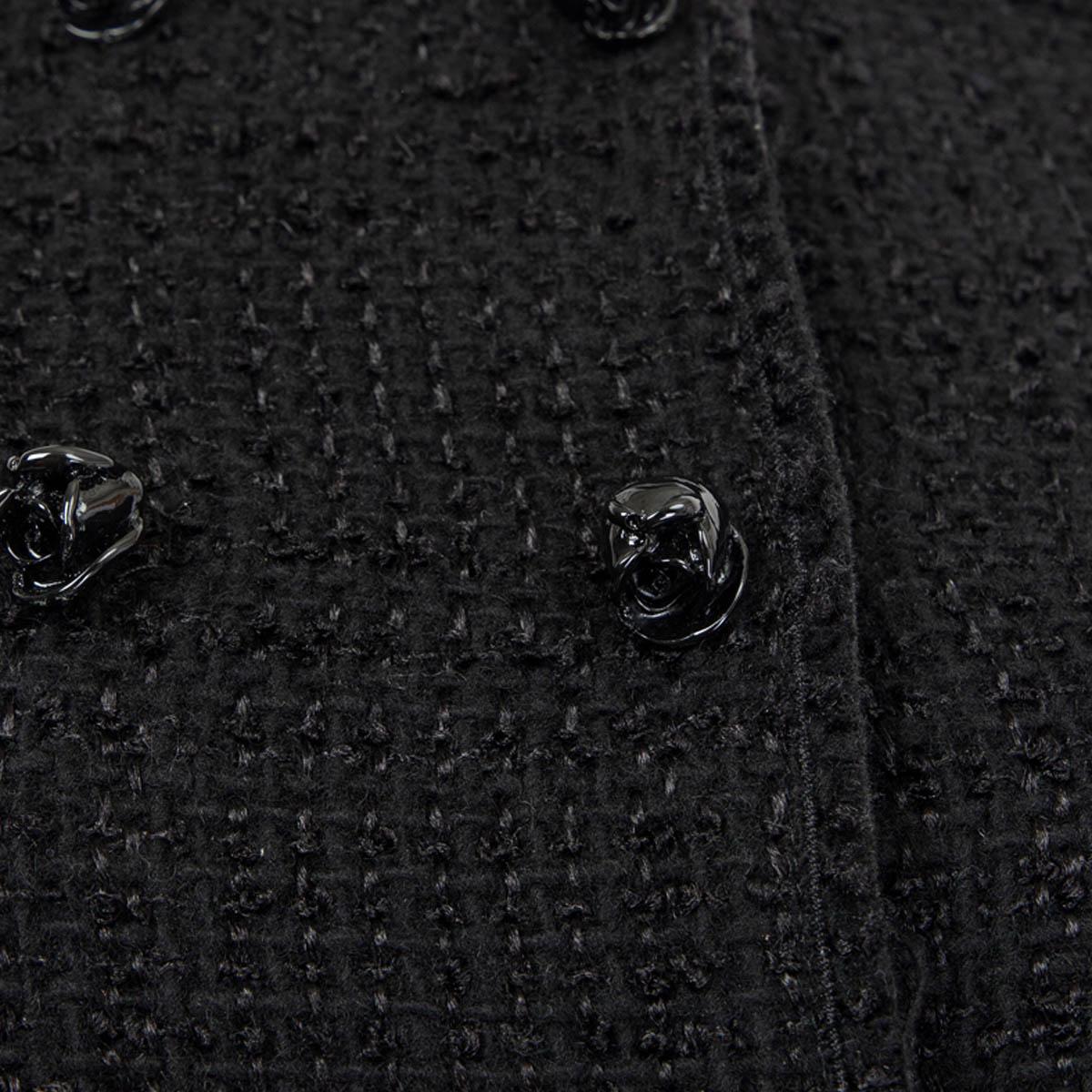 Women's DOLCE & GABBANA black wool DOUBLE BREASTED TWEED Jacket 38 XS For Sale