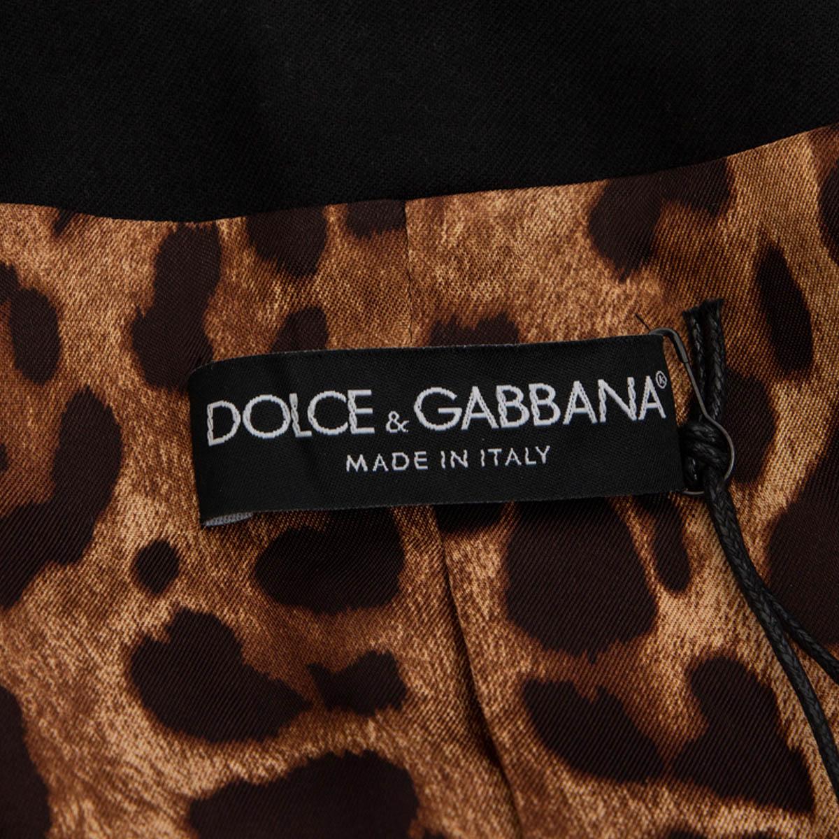 DOLCE & GABBANA black wool DOUBLE BREASTED TWEED Jacket 38 XS For Sale 1