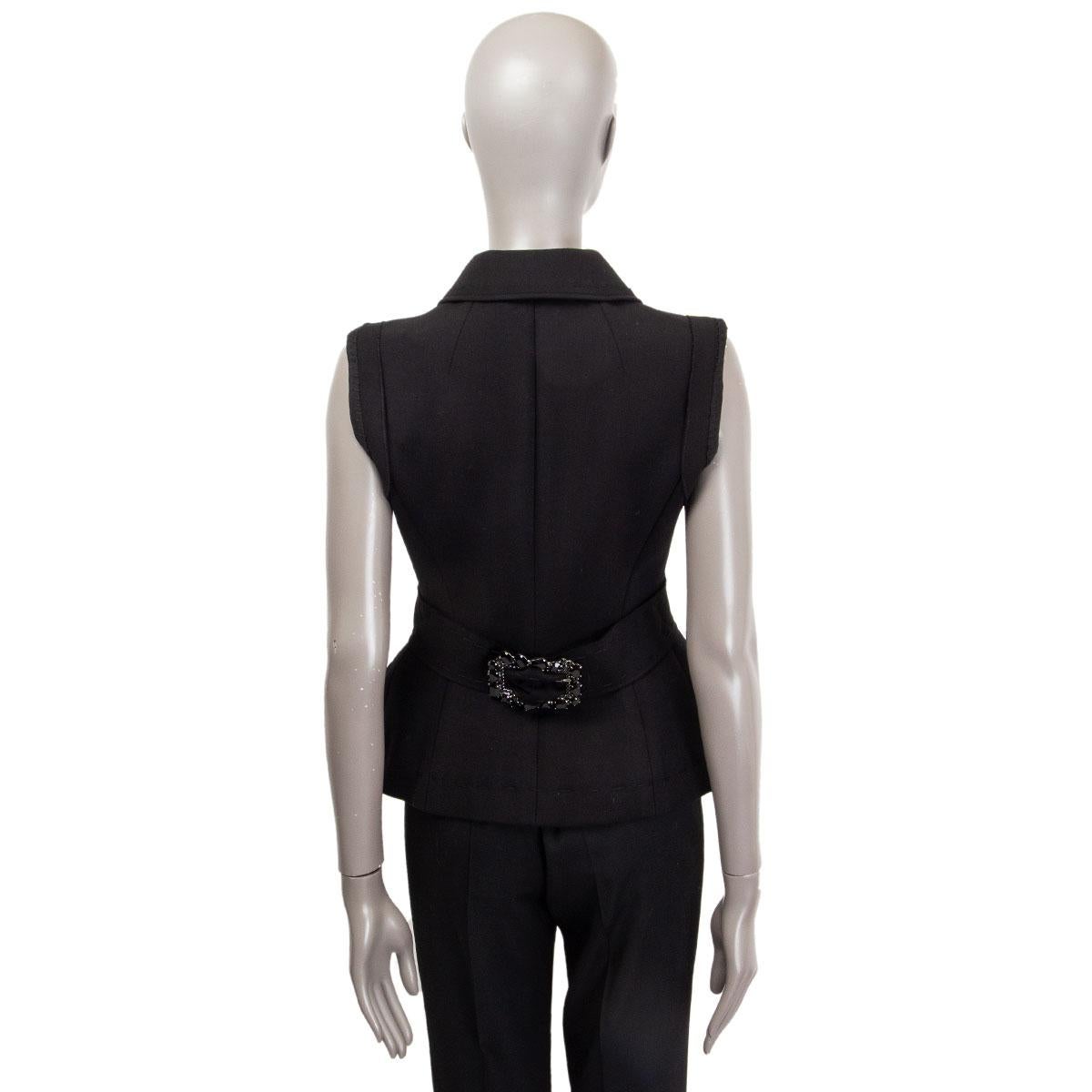 Black DOLCE & GABBANA black wool DOUBLE BREASTED Vest Jacket S