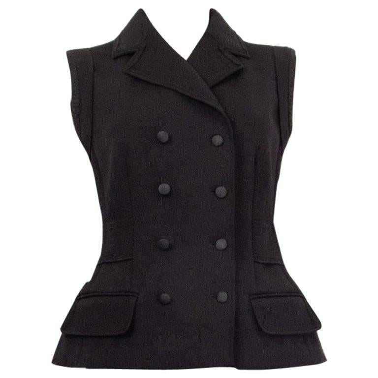 DOLCE & GABBANA black wool DOUBLE BREASTED Vest Jacket S