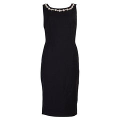 DOLCE & GABBANA black wool EMBELLISHED Cocktail Dress 40