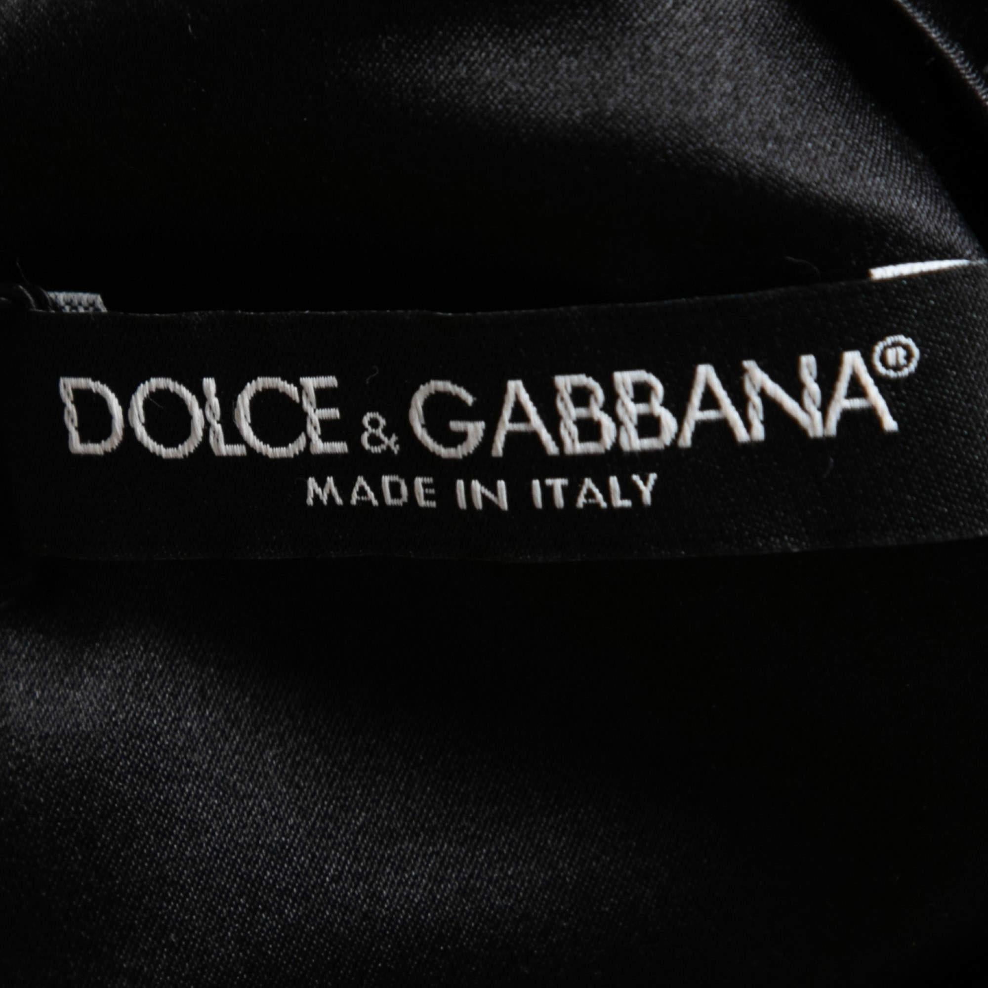 Women's Dolce & Gabbana Black Wool Fashion Devotion Embroidered Midi Dress 