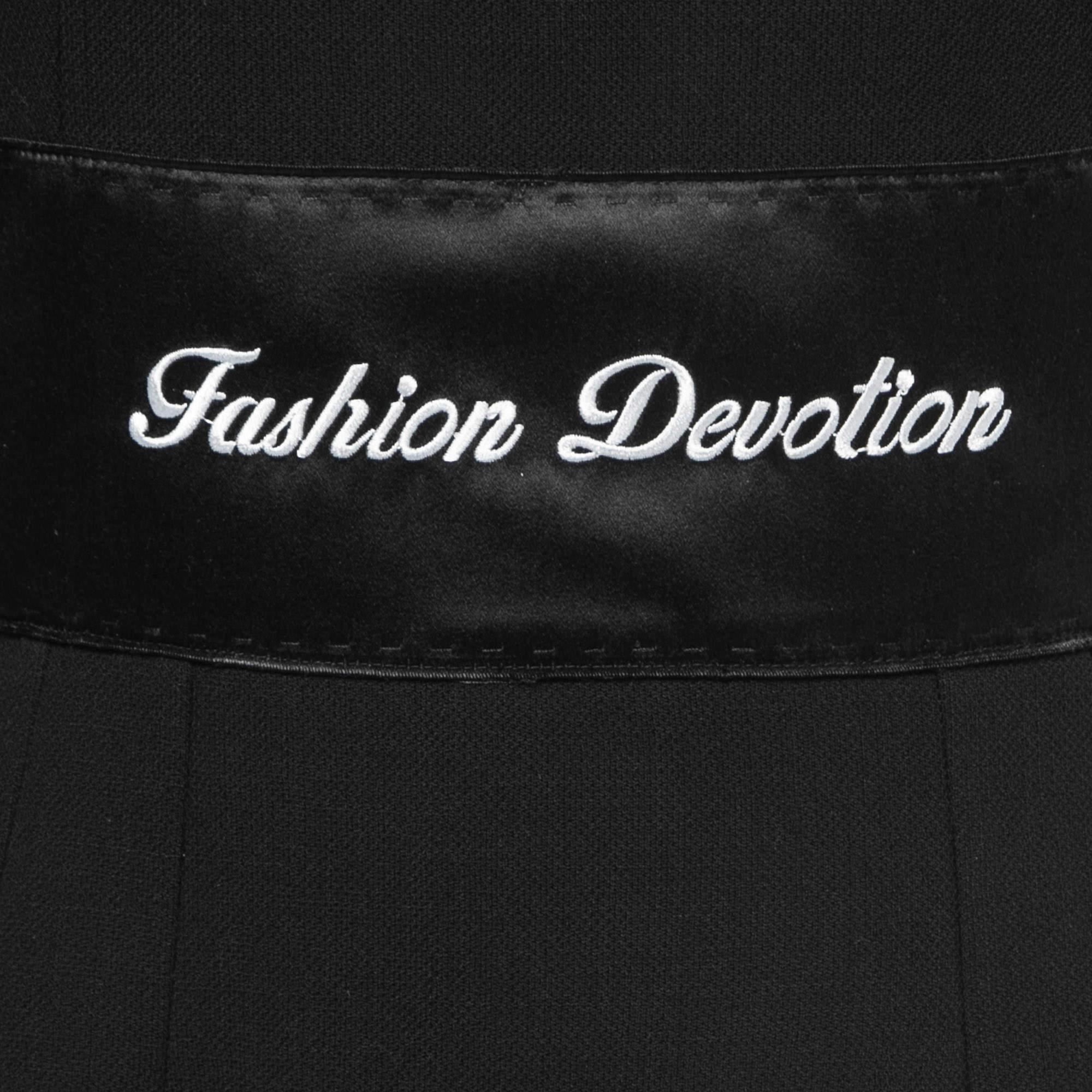 Dolce & Gabbana Black Wool Fashion Devotion Embroidered Midi Dress  1