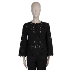 DOLCE & GABBANA black wool FLORAL EMBROIDERED LACE Jacket 40 S