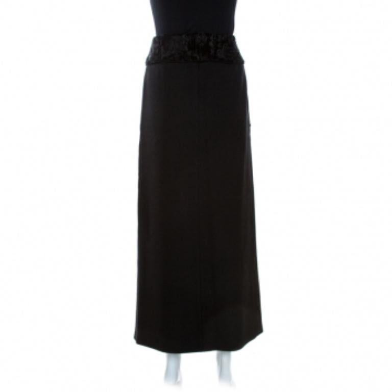 Nero Dolce & Gabbana - Gonna in lana nera con spacco frontale - M. in vendita