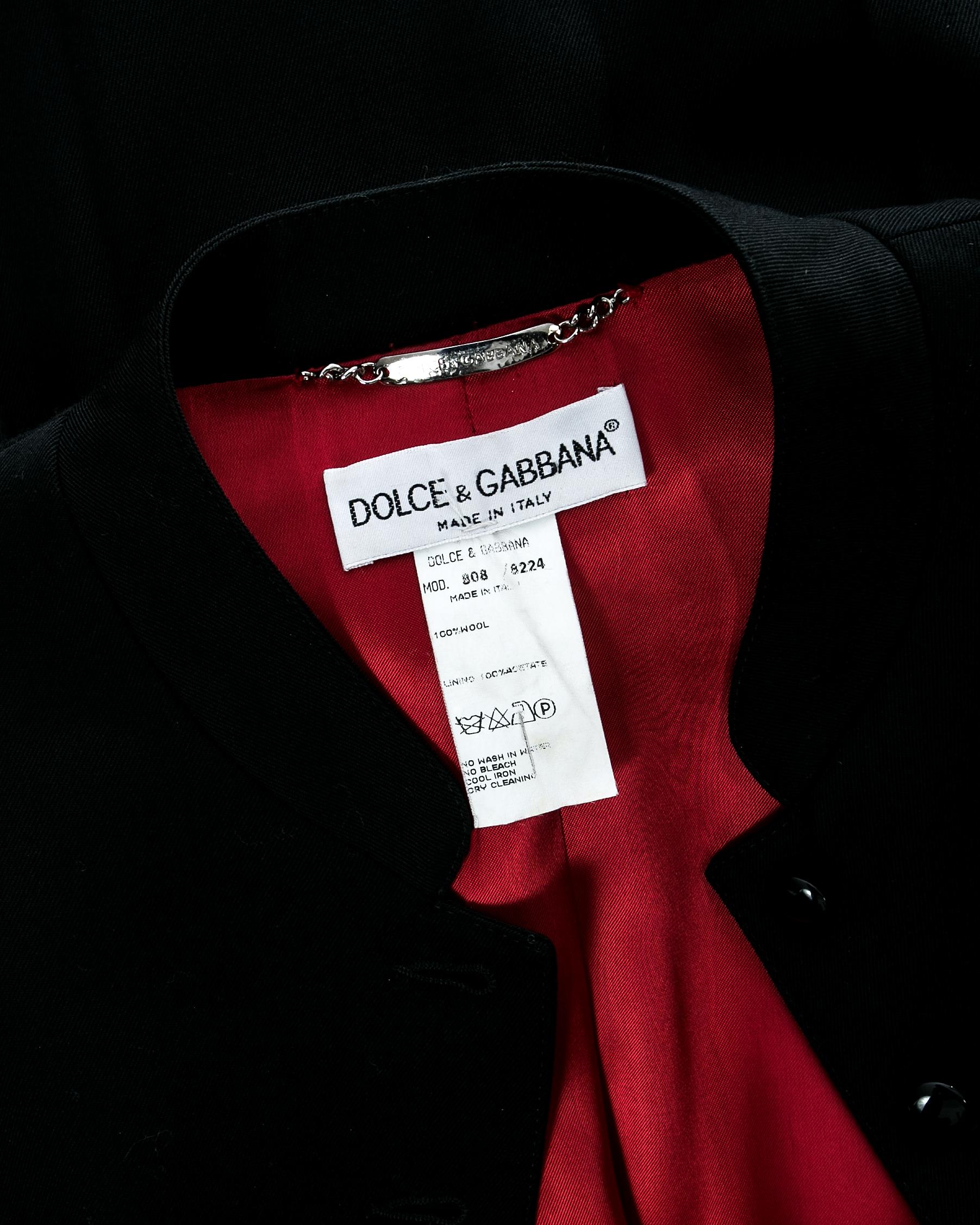Dolce & Gabbana black wool full length button-up priest coat, fw 1997 5
