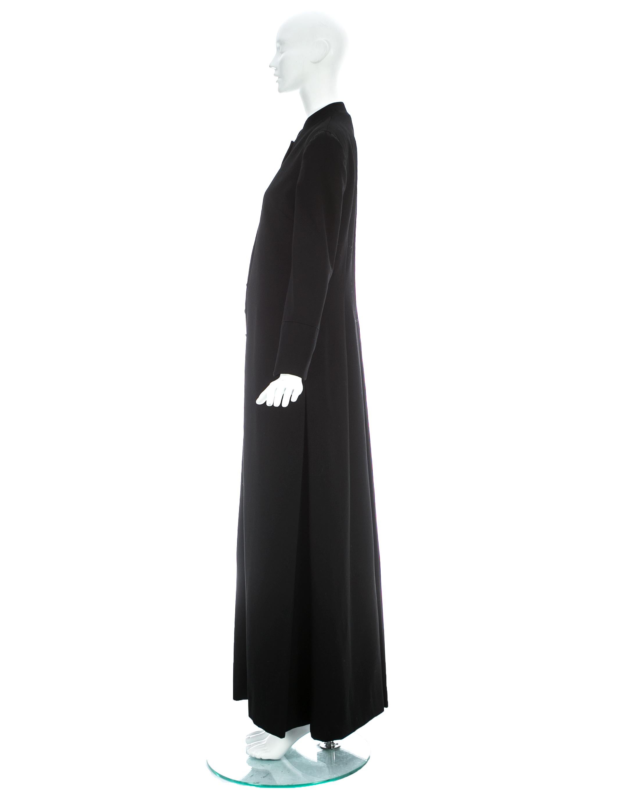 Dolce & Gabbana black wool full length button-up priest coat, fw 1997 3