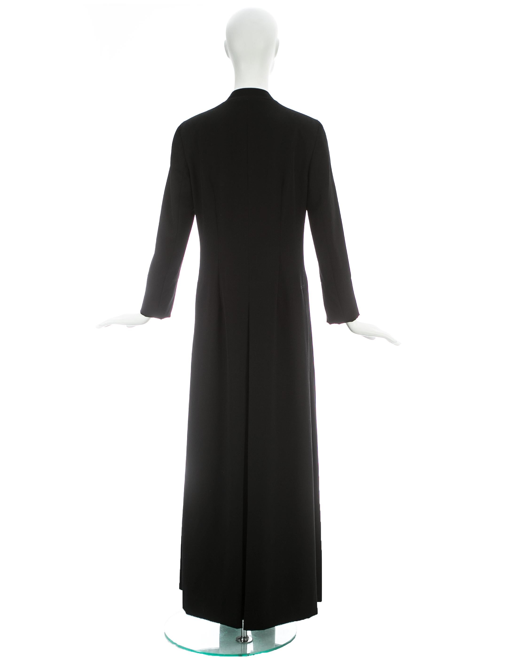 Dolce & Gabbana black wool full length button-up priest coat, fw 1997 4