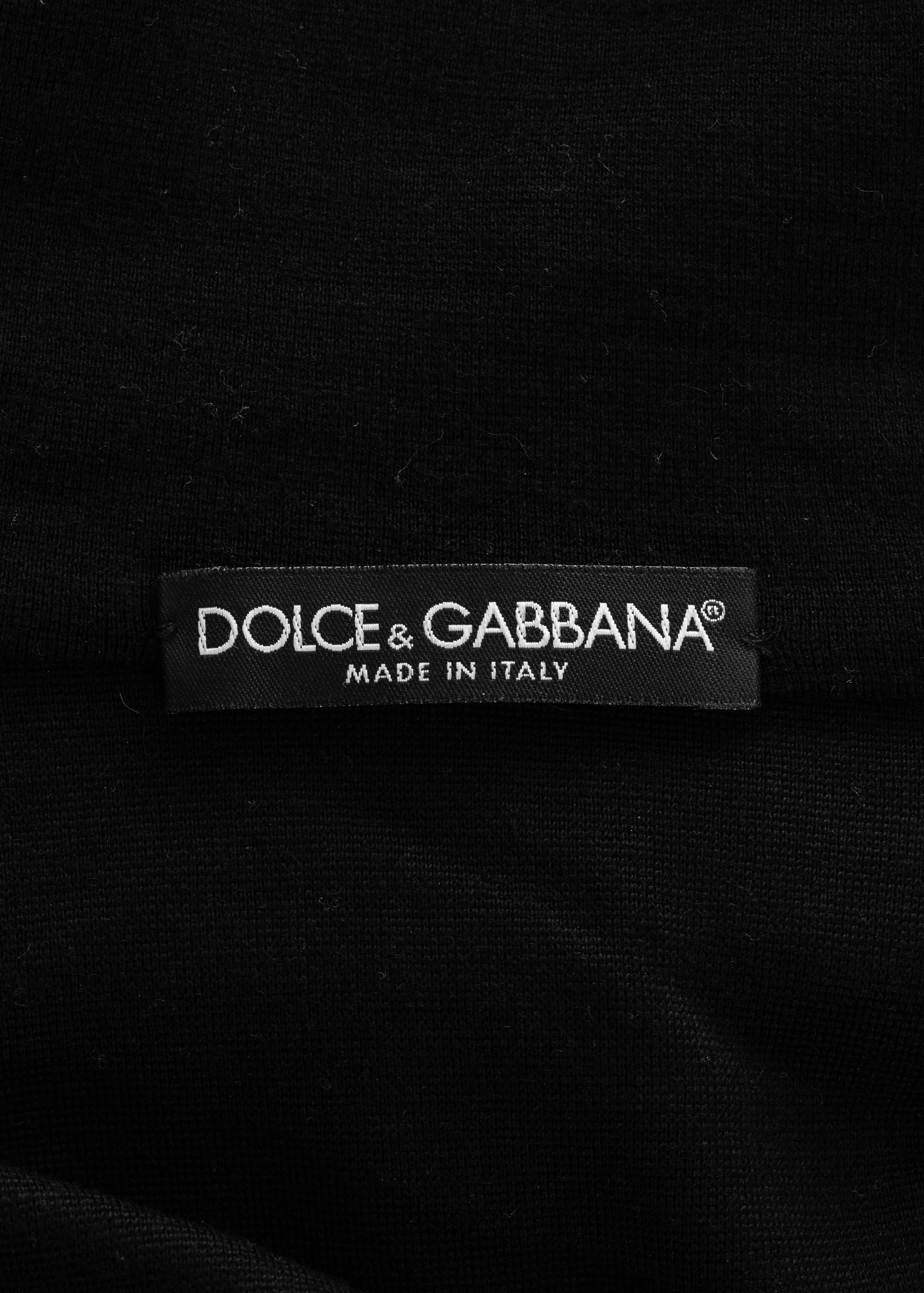 Dolce & Gabbana black wool jersey dress with silver press studs, fw 2003 For Sale 2