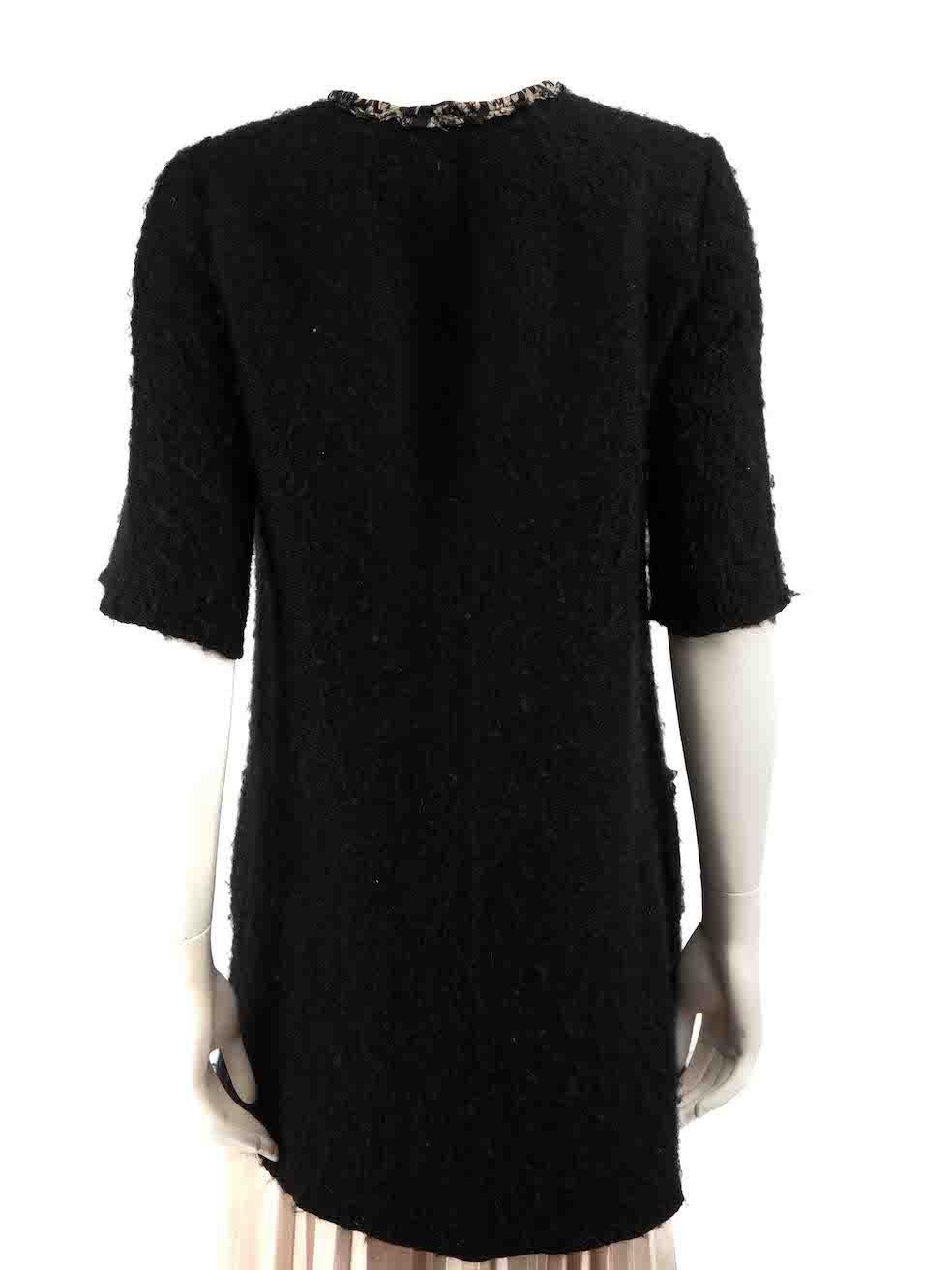 Dolce & Gabbana Black Wool Knit Cardigan Size XL In Excellent Condition For Sale In London, GB