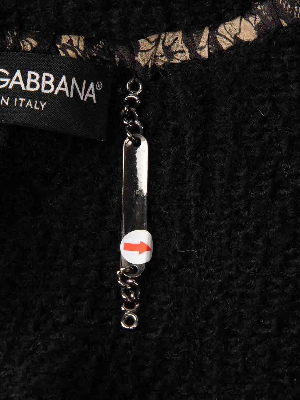 Dolce & Gabbana Black Wool Knit Cardigan Size XL For Sale 1
