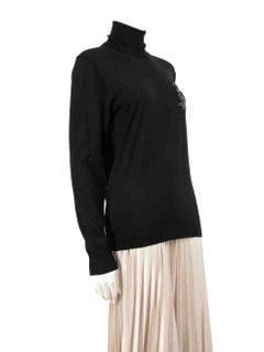 Dolce & Gabbana Black Wool Logo Patch Jumper Size XL
