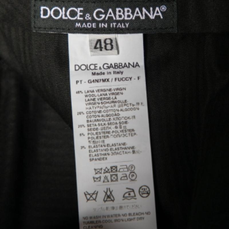Dolce & Gabbana - Pantaloni sartoriali neri in lana e seta M. In condizioni buone in vendita a Dubai, Al Qouz 2