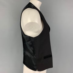 DOLCE & GABBANA Gilet con bottoni in lana e seta nera taglia 46
