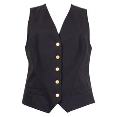 DOLCE 
GABBANA black wool 
silk Vest Jacket 46 XL