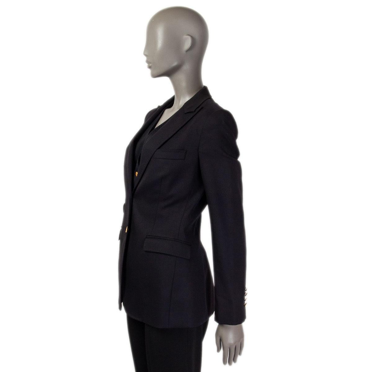Black DOLCE & GABBANA black wool SINGLE BREASTED Blazer Jacket 42 M