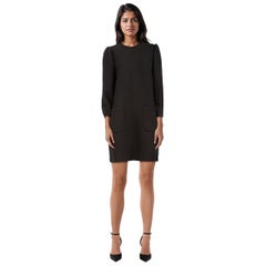 Dolce 
Gabbana Black Wool Sleeve Detail Dress Size L