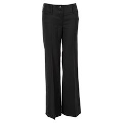 Dolce & Gabbana Black Wool Straight-Leg Trousers Size XS