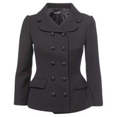 Dolce & Gabbana Black Wool Tailored Double-Breasted Blazer 