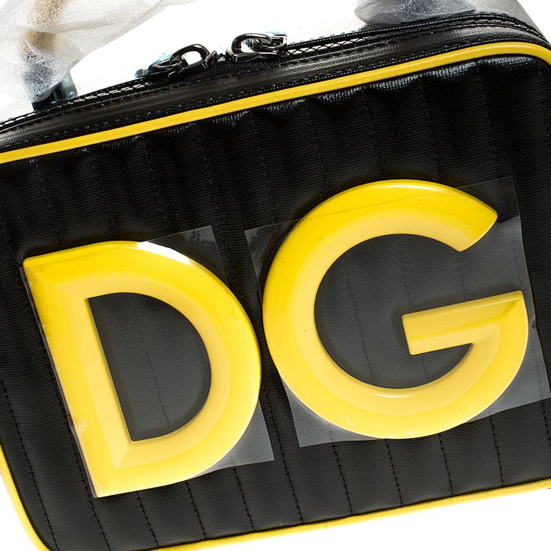 Dolce & Gabbana Black/Yellow Coated Canvas DG Girls Crossbody Bag 3