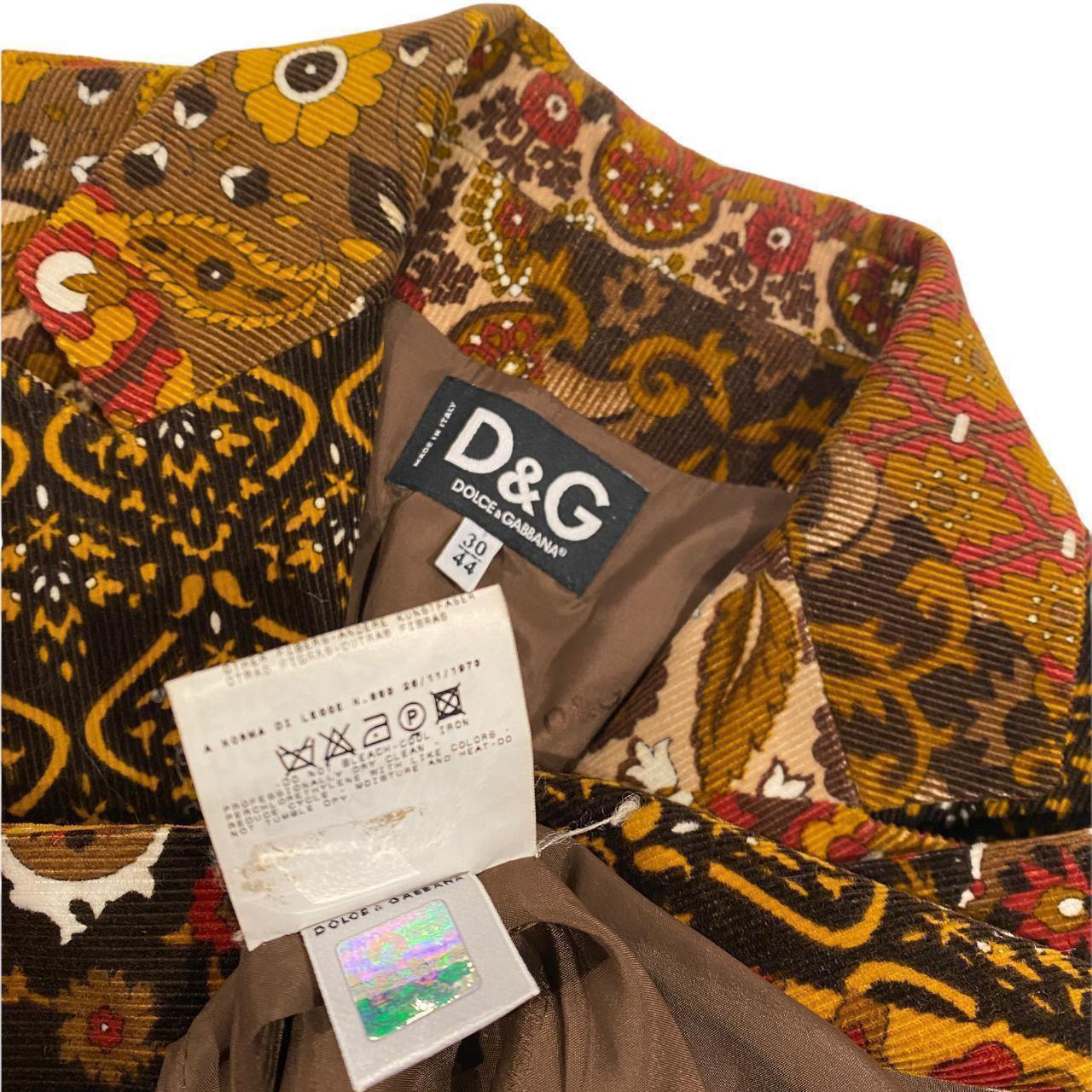 Dolce & Gabbana blazer en velours côtelé patchwork à fleurs cachemire en vente 4