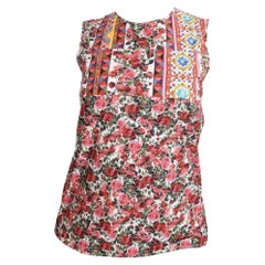 Dolce & Gabbana blouse multicoloured rose red print cotton top